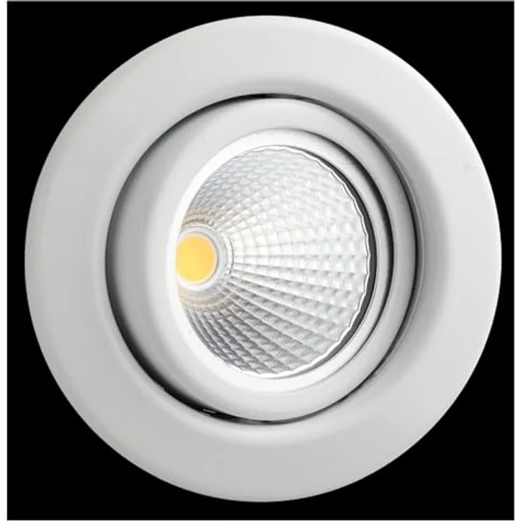 Rutec V2A Edelstahl-Einbaustrahler MR16, IP20, Ø 8cm, schwenkbar, rostfrei, glänzend weiß, ohne Fassung