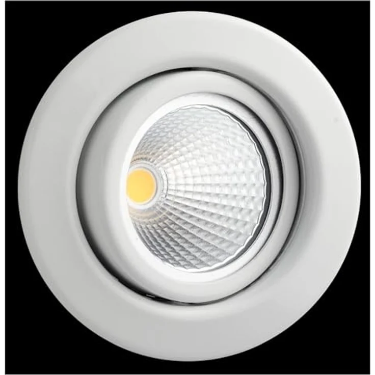 Rutec V2A Edelstahl-Einbaustrahler MR16, IP20, Ø 8cm, schwenkbar, rostfrei, glänzend weiß, ohne Fassung