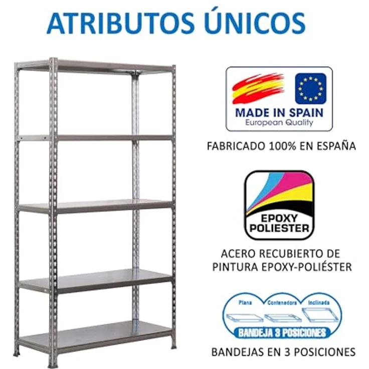 SimonRack Metallregale, 2000 x 1000 x 400 mm, 5 Regalböden, 180 kg Flexion-Punkt, Industrie-Regal, Grau/Galva - Simonclick – Bild 7