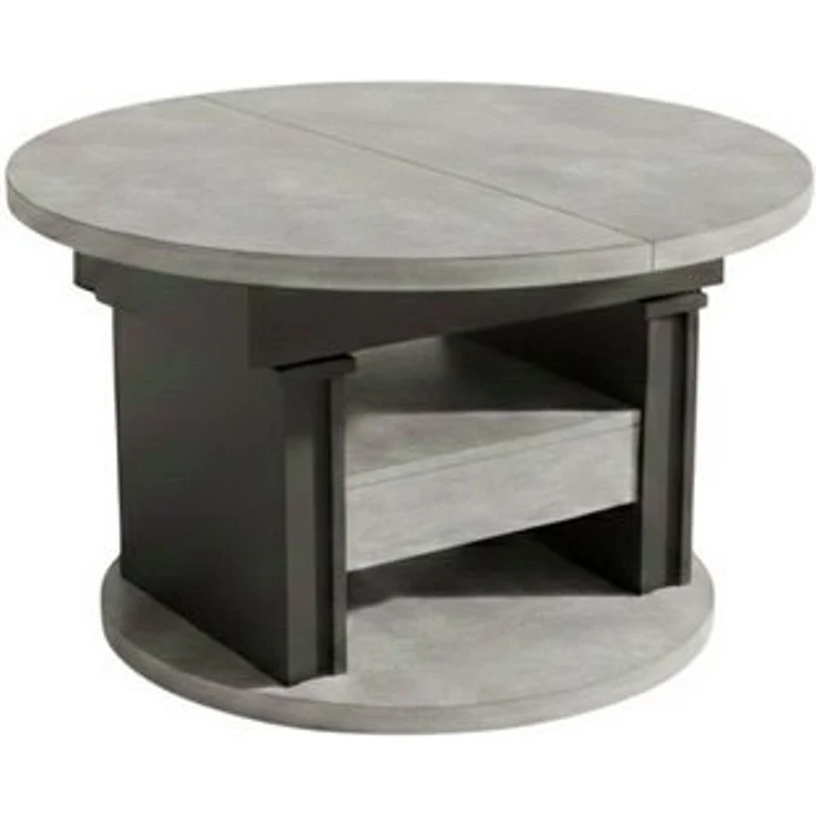 designimpex Couchtisch DA-999 rund ausziehbar höhenverstellbar mit Schublade Wohnzimmer Tisch, Funktionstisch, Wohnzimmertisch, Tisch, Esstisch, Sofatisch, Rollen – Bild 4