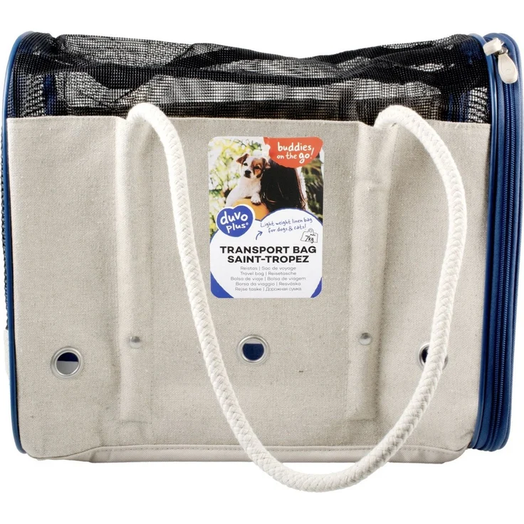 Duvo+ Transporttasche Saint-Tropez beige für Hunde, 41 x 22 x 32 cm – Bild 2