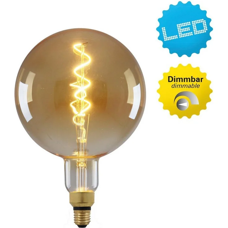 näve LED-Leuchtmittel Dilly Max, E27, 1 St, Filament warmweiß LED E27/5W dimmbar 2200K 280lm D: 20cm H: 30cm – Bild 1
