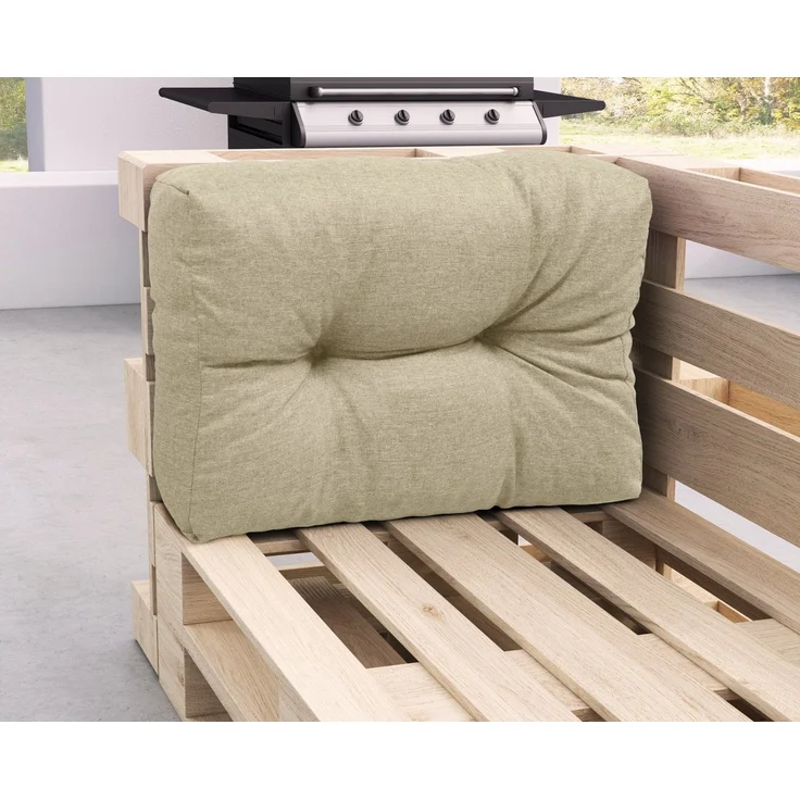 sunnypillow Rückenkissen Palettenkissen gesteppt Seitenkissen 60 x 40 x 15 cm, Cremefarben – Bild 3