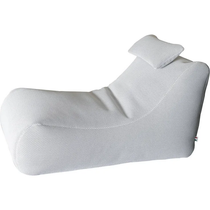 Dmora Pouf Міhck, Mehrzwecksessel, Sitzsack, Hockerhocker, Made in Italy, 70x120 h65 cm, Weiß