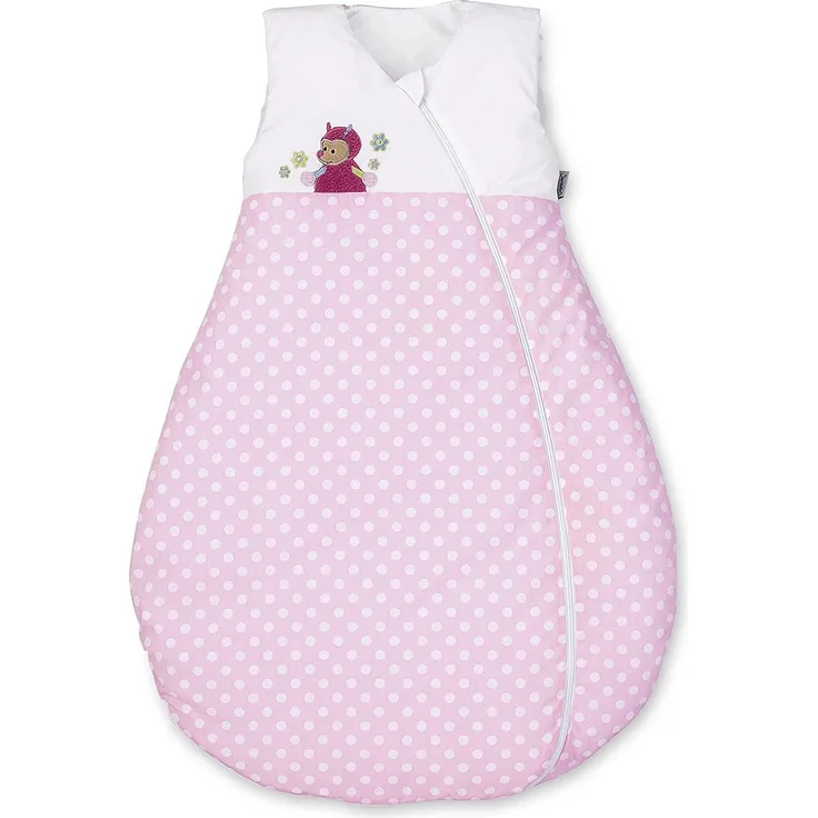 Sterntaler Schlafsack für Kleinkinder, Ganzjährig, Wärmeregulierung, Reißverschluss, Größe: 110, Katharina, Rosa/Weiß