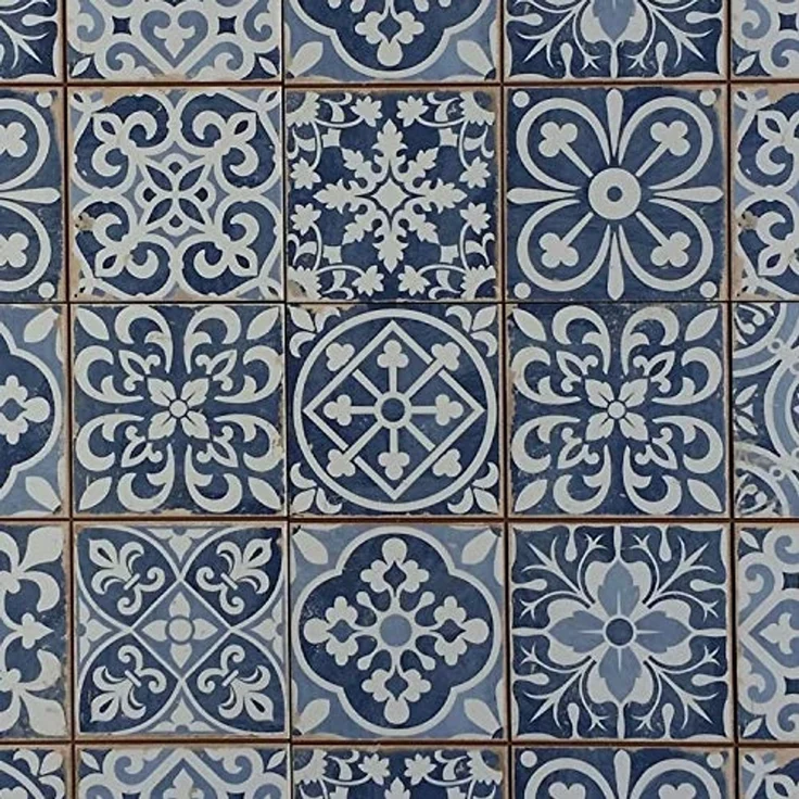 Marokkanische Fliesen Rahel Blau Patchwork – Bild 5