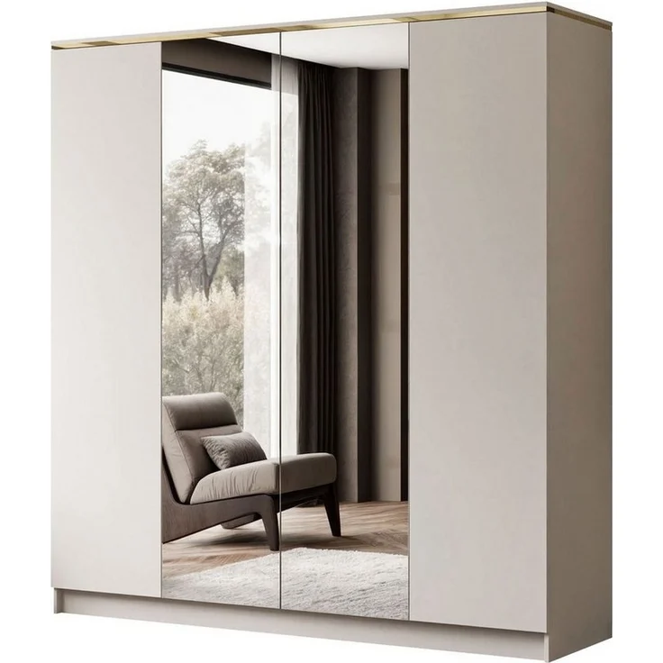 Lookway Kleiderschrank AURORA 4D KASCHMIR Shrank mit Spiegel – Bild 1