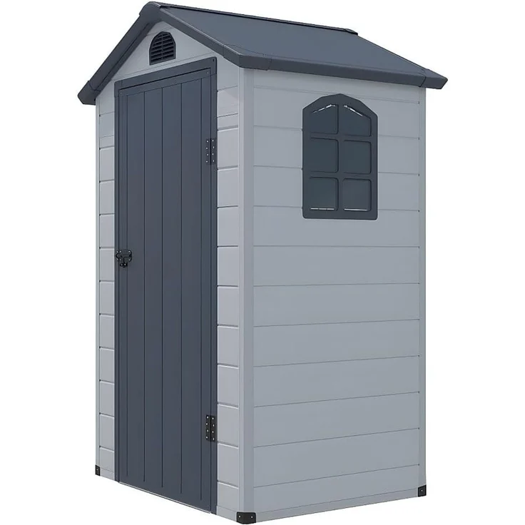 Vente-unique - CESIO Gartenhaus Harz GrauGrau - B 92 cm x H 168 cm x L 120 cm – Bild 2