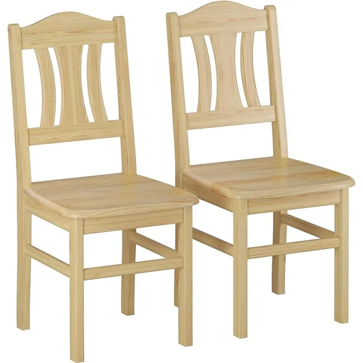 2er-Set robuster Massivholzstuhl Kiefer