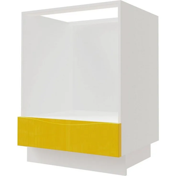 Küchenschrank Herdumbauschrank 60cm Korpus- & lackierte FrontFarbe: RAL 6027 lichtgrün Hochglanz / grau (NA-D11K/60)