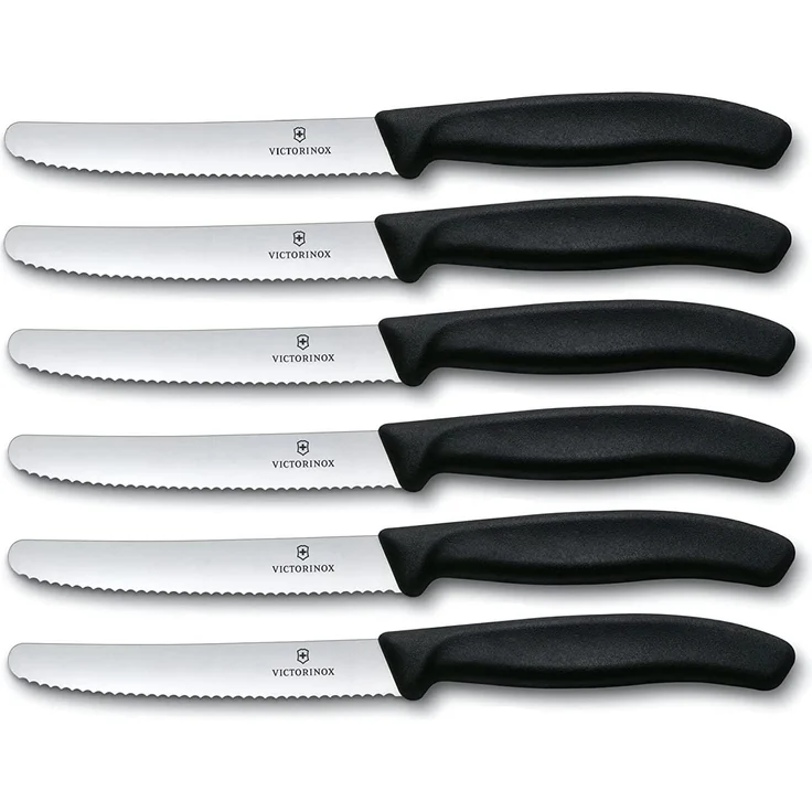 Victorinox 6 Stück Tafelmesser Set Swiss Classic Schwarz - Tischmesser, Brotzeitmesser – Bild 1