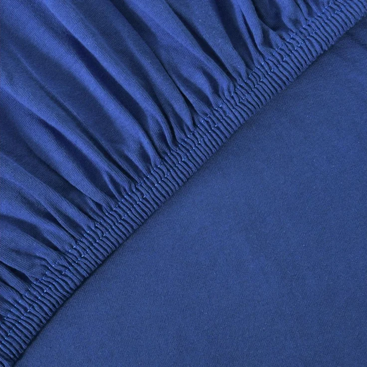 leevitex® Spannbettlaken 120x200cm - 130x200cm | Spannbetttuch Bettlaken | 100% Jersey Baumwolle | Matratzenhöhe bis 25 cm | Ökotex | Royalblau/Königsblau – Bild 2