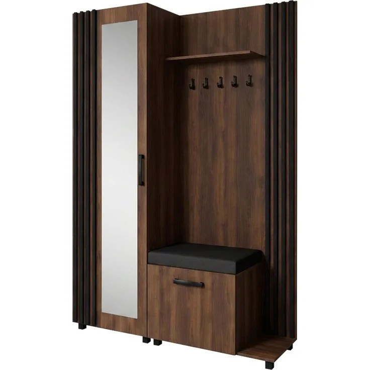 Beautysofa Garderoben-Set Livia – Design, Funktion und Ordnung in Perfektion, (Geräumiger Schuhschrank, mit praktischer Kleiderstange)