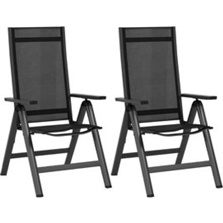 COSTWAY Gartenstuhl Klappstuhl (2 St), Hochlehne 7-fach verstellbar, Alu – Bild 6