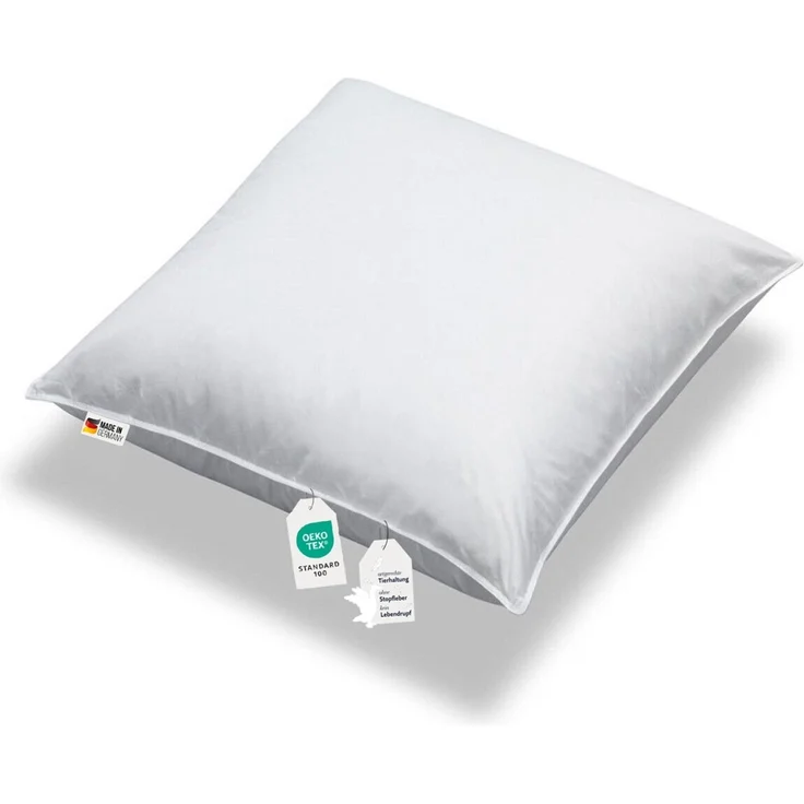 Extra dick+ prall gefülltes Kopfkissen 1600g sibirische Federn 80x80 – Bild 1