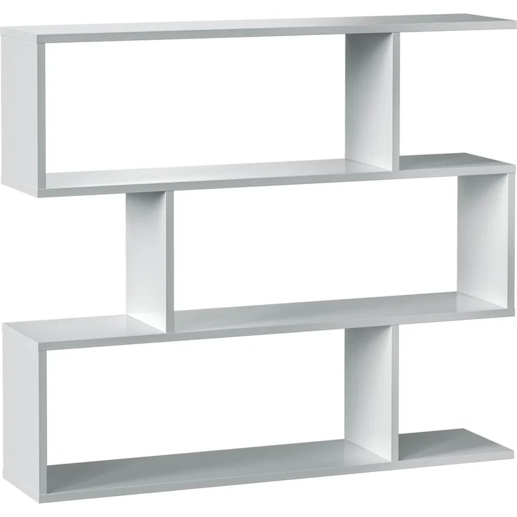 Habitdesign Bücherregal, Modell Athena, weißes Hochglanz-Finish, Maße: 97 cm (Höhe) x 110 cm (Breite) x 24 cm (Tiefe) – Bild 5