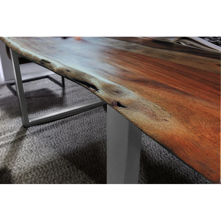 Esstisch Baumkante massiv Akazie nussbaum 280 x 100 silber QUINN 80663861 – Bild 5