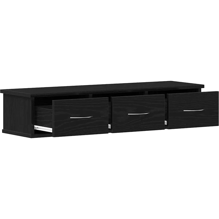 vidaXL Wandschrank Schwarz Eichen-Optik 88x26x18,5 cm Holzwerkstoff 861994 – Bild 4