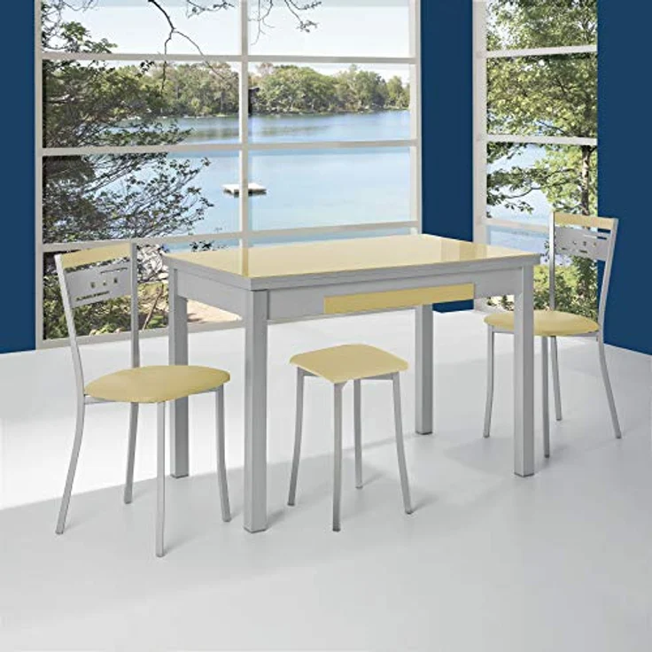 ASTIMESA Alas Cristal Küchentisch, Metall, Bordeaux, 90 x 50 cm – Bild 2