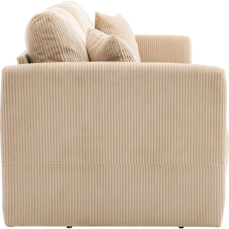 ZUBALIYA Schlafsofa 69.00x23.00 cm, mit Cordbezug, für Wohnzimmer und Apartments, mit stabilem Untergestell, Beige – Bild 22