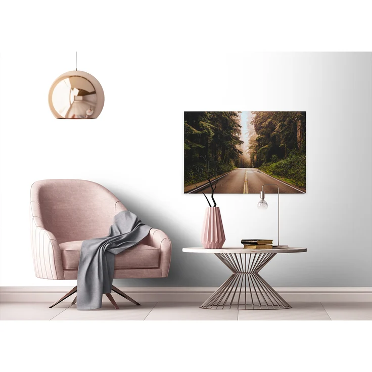 Leinwandbild Straße Wald Grün braun 90x60 DD120309 Keilrahmen Wandbild Leinwand – Bild 4
