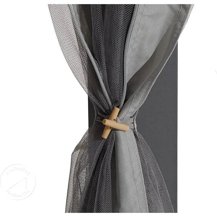 TOOLPORT Moskitonetz für Gartenpavillon Sunset Classic 3x4 m - Polyester - Insektengitter mit Reißverschluss - grau – Bild 5