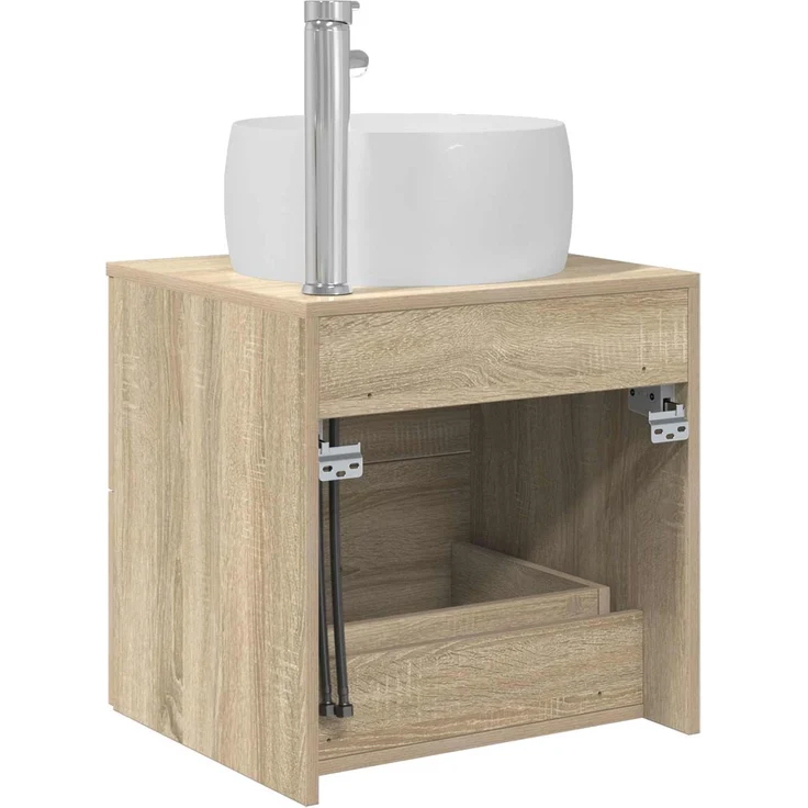 vidaXL Wandmontierter Waschbeckenunterschrank Sonoma-Eiche 890312 – Bild 5