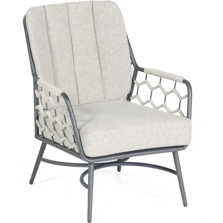 Sonnenpartner Loungesessel Yale Aluminium mit Polyrope silbergrau Relaxsessel