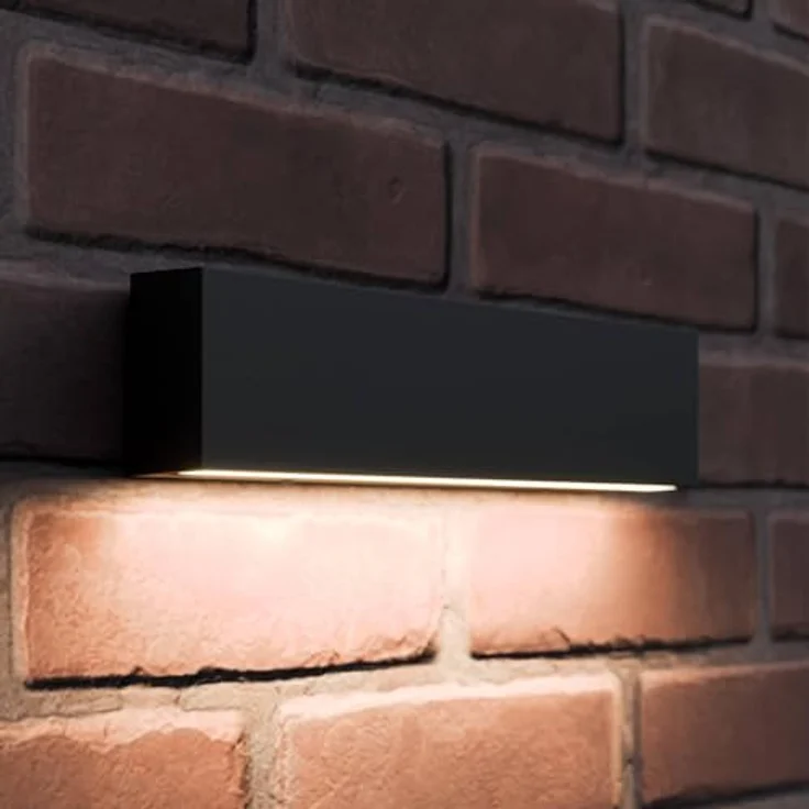 Lucande LED Wandleuchte Elvira, Außenwandleuchte in Schwarz aus Aluminium, 1-flammig, Schutzart IP65 für Terrasse und Garten – Bild 2