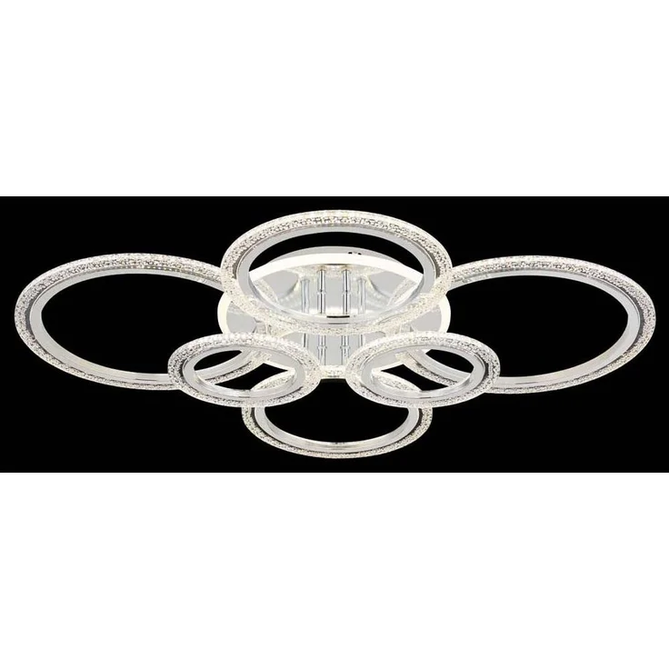 GLOBO LIGHTING LED Deckenleuchte, LED-Leuchtmittel fest verbaut, Kaltweiß, Warmweiß, Neutralweiß, Tageslichtweiß, Farbwechsel, Deckenlampe Deckenleuchte LED Kristall Ringe Wohnzimmerlampe L 78 cm – Bild 3
