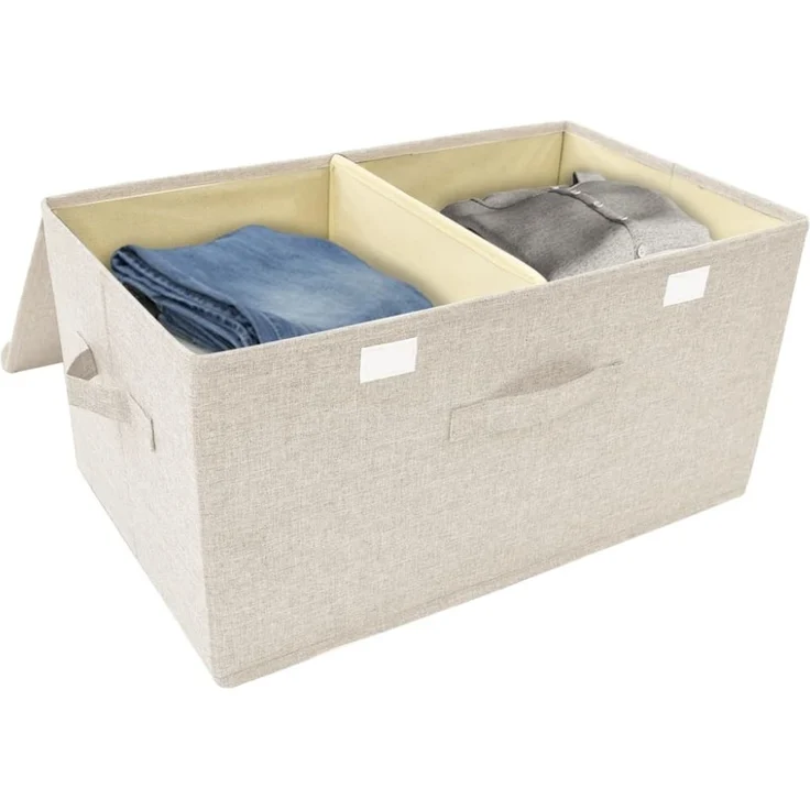 vidaXL Aufbewahrungsboxen 2 Stk. Stoff 50x30x25 cm Creme 332917 – Bild 5