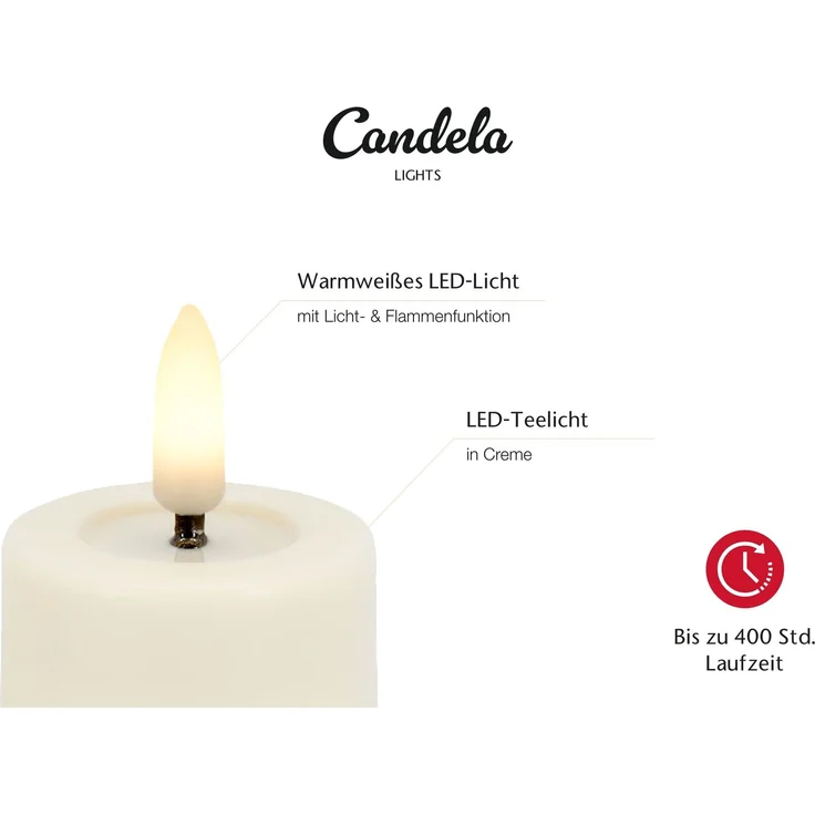 LC Home LED-Kerze Candela Lights LED Kerzen Teelichter 12er Set ?4,5cm – Bild 3