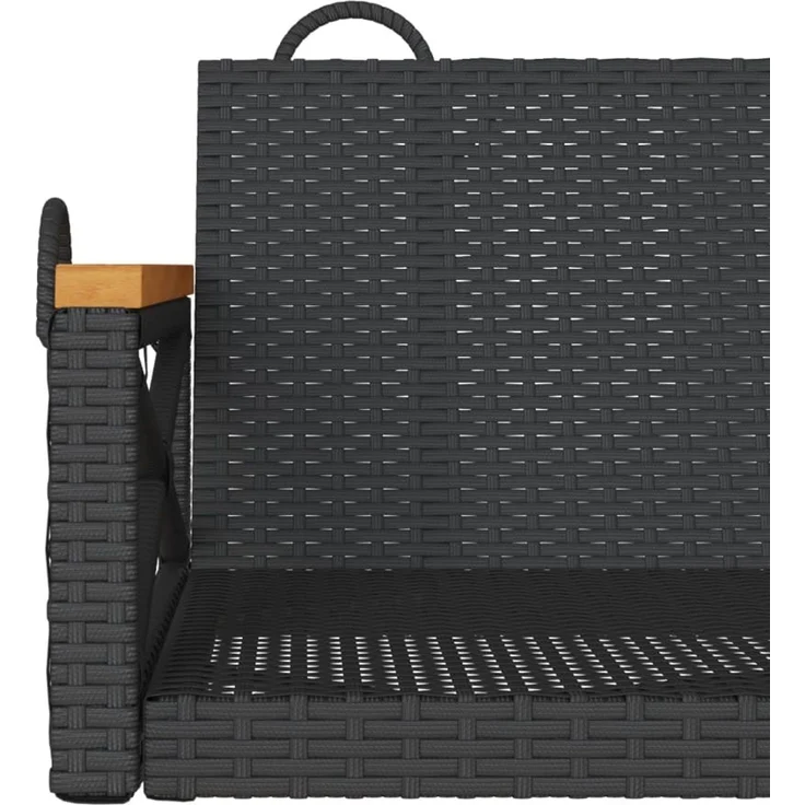 vidaXL Hängebank Schwarz 109x62x40 cm Poly Rattan 368152 – Bild 8