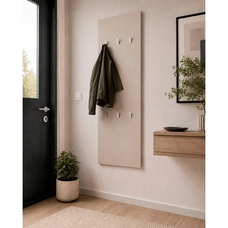 borchardt Möbel Garderobenpaneel Vaasa, 123x45cm mit Metallhaken, Garderobe hängend, 6 Haken, Wandgarderobe – Bild 4