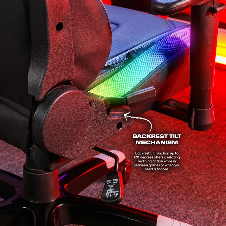 X Rocker Agility Compact eSports - Gaming-Bürodrehstuhl für Kinder & Teenager mit LED-Beleuchtung – Bild 6