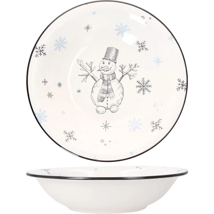 MamboCat Suppenteller 6x Olove Suppenteller Schneemann Steingut Teller tief Weihnachten – Bild 4