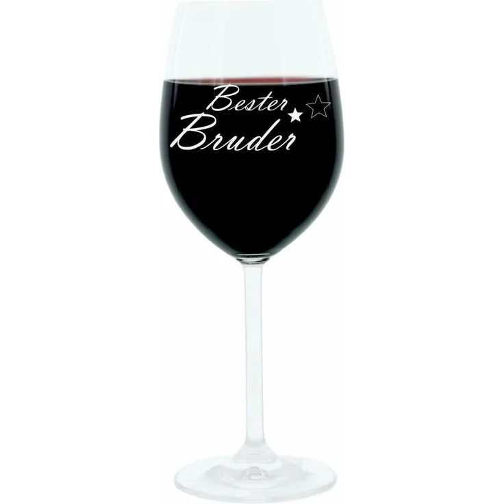 Leonardo Weinglas 400 ml, Bester Bruder, Geschenk Stimmungsglas mit lustiger Gravur, Moodglas, 22 cm