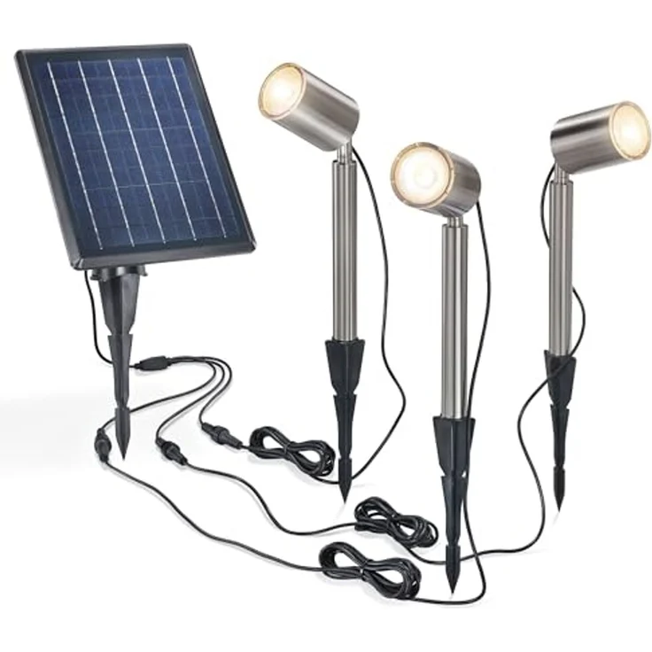 esotec LED Gartenstrahler 3er Set Solarstrahler POWER TRIO, Duo Color 3000K 6000K outdoor 102705, LED fest integriert – Bild 1