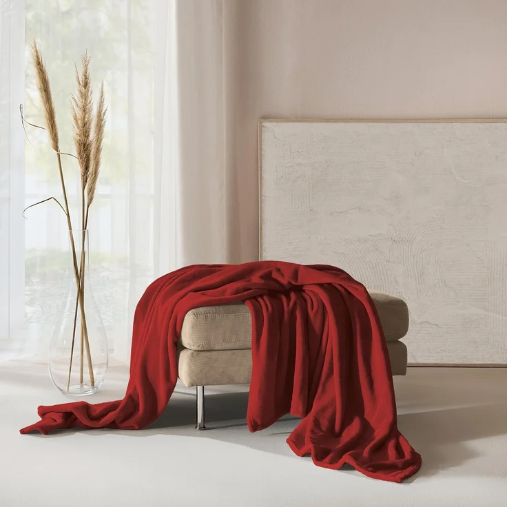 Wohndecke Wohndecke "Salerno", Erwin Müller, Teddy-Fleece Uni – Bild 4