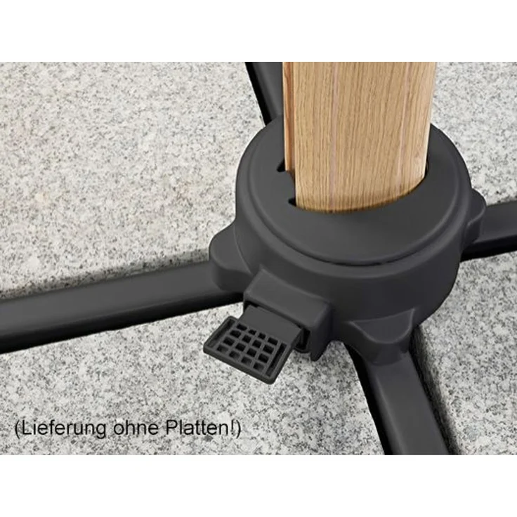 Schneider Schirme Ampelschirm, Rhodos Woody, Natur / Holz-Schwarz, 3x3 m – Bild 4