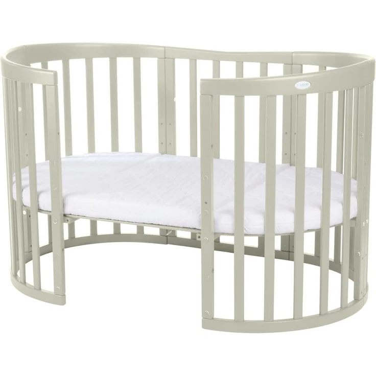 Waldin Babybett Mobiles Babybett OWAL aus Holz 7in1 mit Matratze, mitwachsend – Bild 3