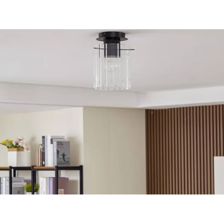 Lucande Eirian, Deckenlampe in Transparent aus Metall, 1-flammig, E27, moderne Wohnzimmerleuchte – Bild 3