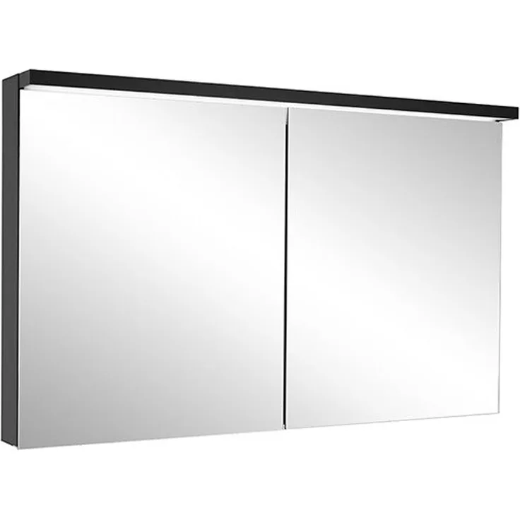 Schneider ADVANCED Line Ultimate LED Lichtspiegelschrank, 2 Türen, 99,5 x 72,6 x 17,8 cm, 188.100, Ausführung: EU-Norm/Korpus schwarz matt - 188.100.02.41