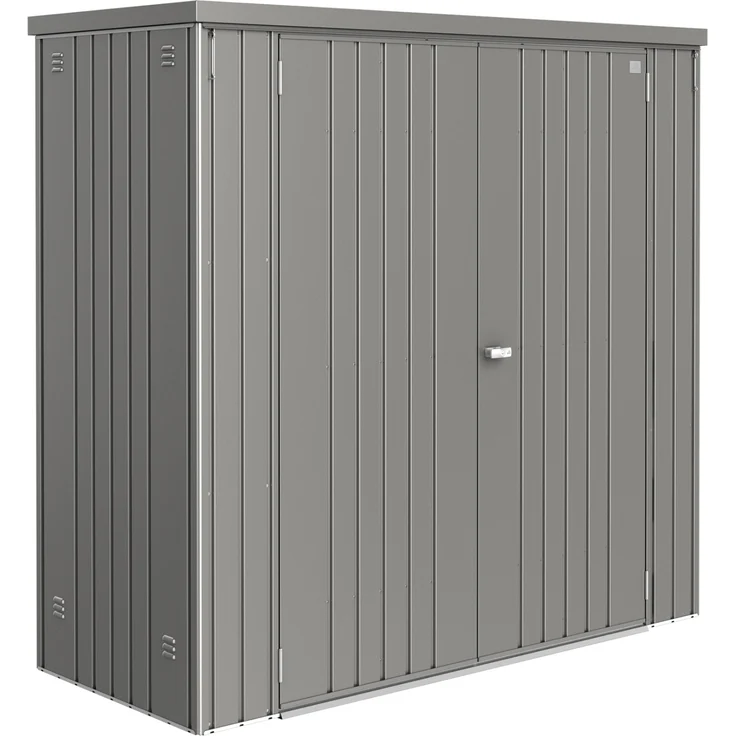 Biohort Geräteschrank 191 cm x 83 cm x 182,5 cm, Quarzgrau-Metallic, wetterfest und diebstahlsicher für Gartengeräte und Möbel