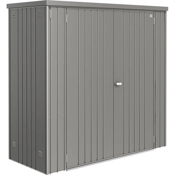 Biohort Geräteschrank 191 cm x 83 cm x 182,5 cm, Quarzgrau-Metallic, wetterfest und diebstahlsicher für Gartengeräte und Möbel