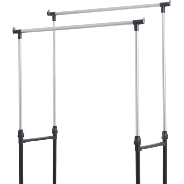 HOMELINE Duo Garderobe höhenverstellbar bis 155cm mit Rollen Kleiderständer – Bild 6