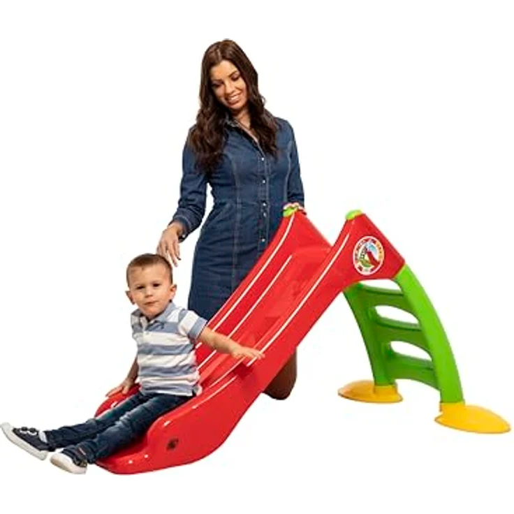 Dohany 2in1 Kinderrutsche Wasserrutsche freistehend Rutschbahn Rutschlänge 120 cm (rot/grün) – Bild 5