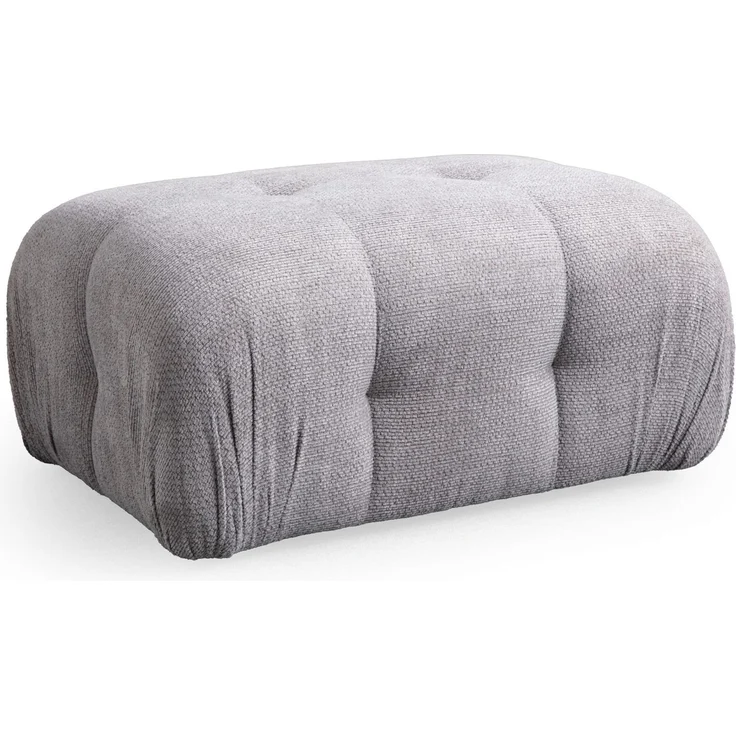 Atelier Del Sofa Stylish Pouffe with Beech Wood Frame, Light Grey Fabric, 95 x 65 x 75 cm | Soft Foam & Pillows Included | Modern Design for Living Room & Lounge – Bild 1