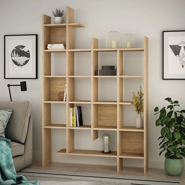 Bücherregal, 'Manco', 188 x 25,5 x 122, Eiche – Bild 1