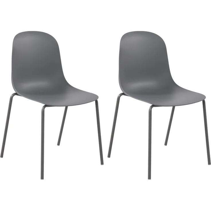 CLP 2er Set Stühle Hardin, stapelbare gartenstühle, wetterfest und UV-beständig,dunkelgrau – Bild 1